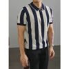 Polo – Breathable Vertical Stripe Polo Black & White