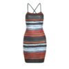 IMG_6303 Dress – Strappy Crossbody Bodycon with Artistic Stripe Print