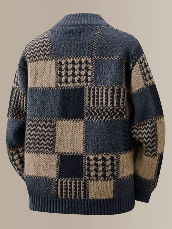 Cardigan – Patchwork Knitted Unisex – Winter Elegance