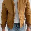 Jacket – Camel Suede Bomber – Casual Elegance