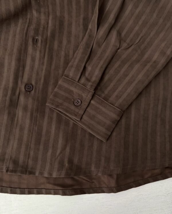 Shirt – Striped Elegance Café Mocha