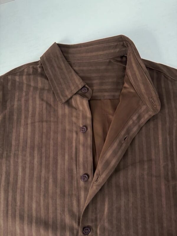 Shirt – Striped Elegance Café Mocha
