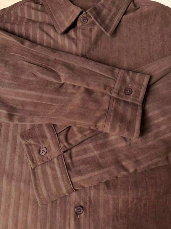 Shirt – Striped Elegance Café Mocha