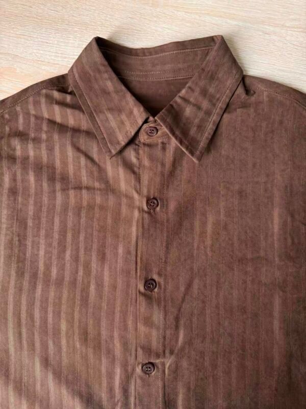 Shirt – Striped Elegance Café Mocha