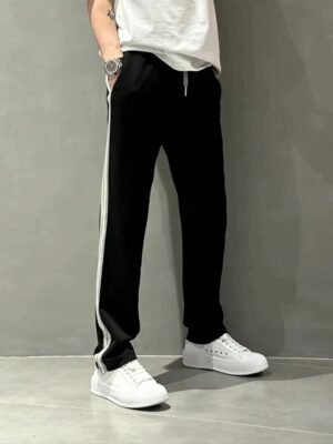 Jogger Pants – White Stripe Streetwear