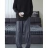 Pants Fluid – Integrated Belt Grey Wide Leg