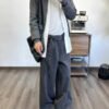 Pants Fluid – Integrated Belt Grey Wide Leg