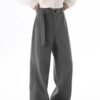 Pants Fluid – Integrated Belt Grey Wide Leg