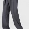 Pants Fluid – Integrated Belt Grey Wide Leg