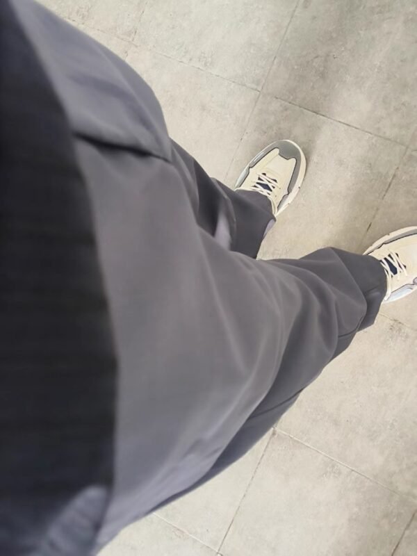 Pants Fluid – Integrated Belt Grey Wide Leg