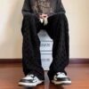 Pants Relax – Red Textured Oversized Streetwear