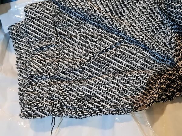 Hoodie Black & White Woven – Textured Streetwear Essential