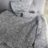 Hoodie Black & White Woven – Textured Streetwear Essential