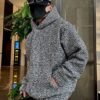 Hoodie Black & White Woven – Textured Streetwear Essential