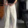 Pants Cream Flow – Unisex Wide-Leg Trousers