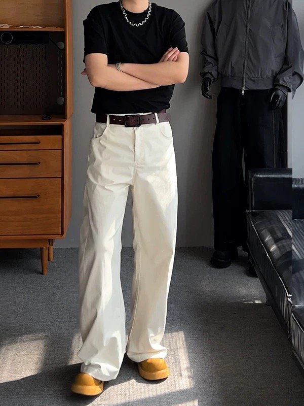 Pants Cream Flow – Unisex Wide-Leg Trousers