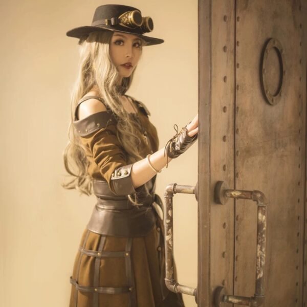 IMG_6649 Hat Steampunk "Rusty Rebel" with Spiked Goggles