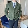 Cardigan – Gentleman Knit Elegant Wool-Blend Cardigan