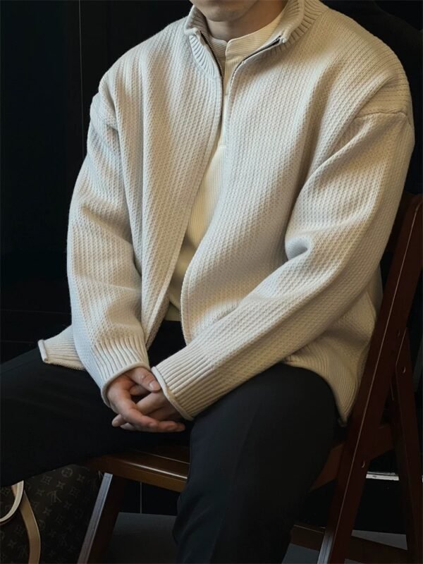 Jacket – Urban Cream Textured Zip Jacket